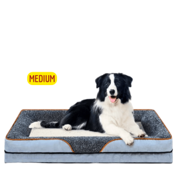 Lavish Pets Bed Plush Mattress Grey White (Medium)